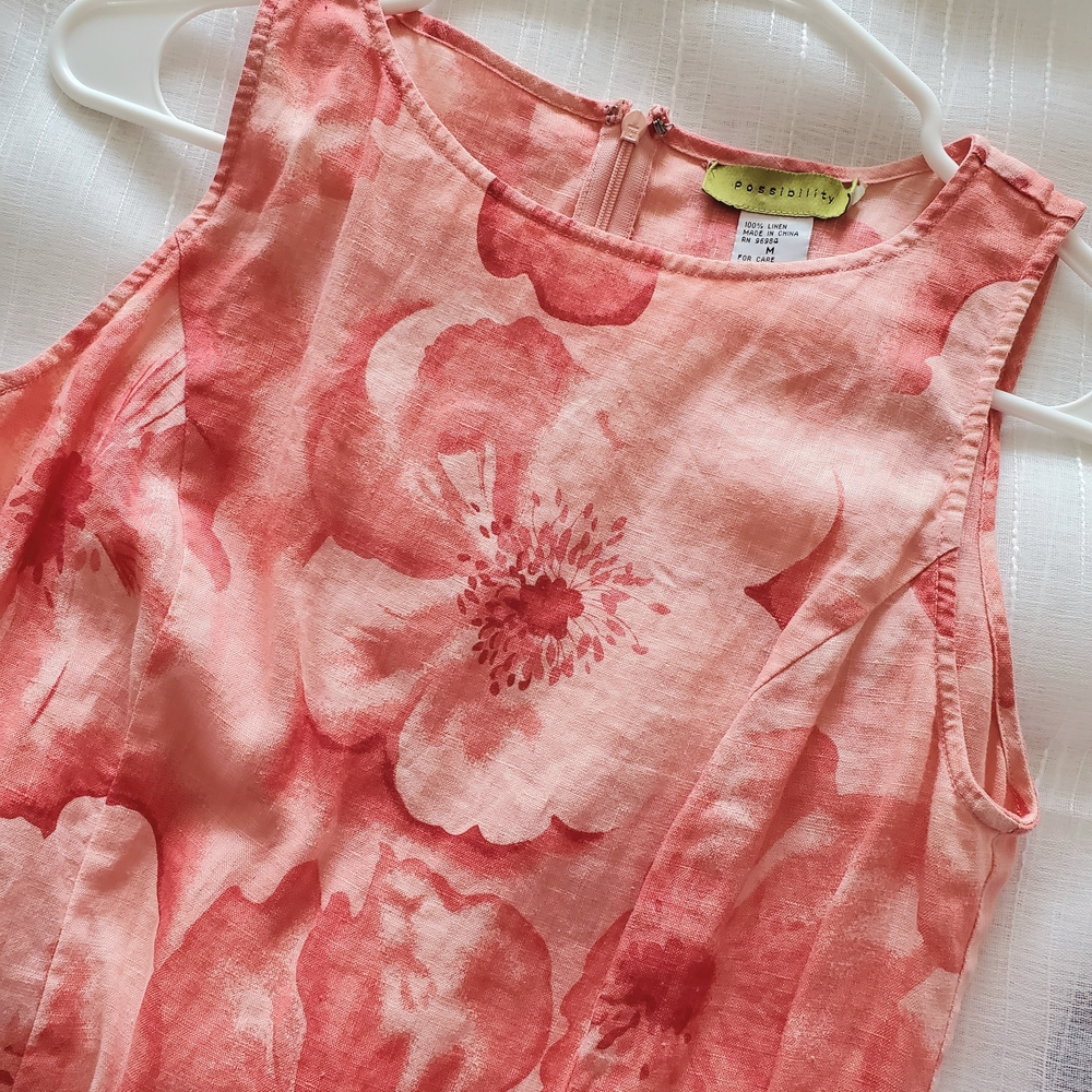 Possibility Pink Floral Linen Top